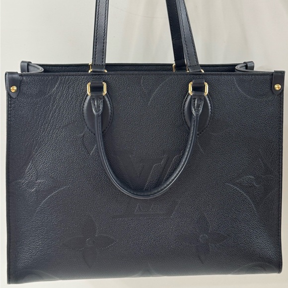 Louis Vuitton Handbags - Louis Vuitton ON-THE-GO MM Black Leather Embossed Monogram